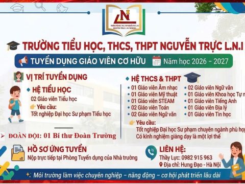 THÔNG BÁO TUYỂN DỤNG NĂM HỌC 2026-2027